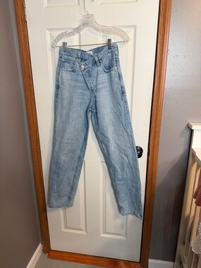 Agolde Light Blue High-Rise Straight Jeans
